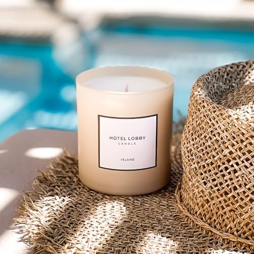 Hotel Lobby Island Candle – Luxury Hand-Poured 9.75oz 100% Soy Wax with Coconut, Vanilla, Rum, Jasmine, and Sandalwood – Paraffin-Free, Infused with Essential Oils, 65-Hour Clean Non-Toxic Burn - Image 2