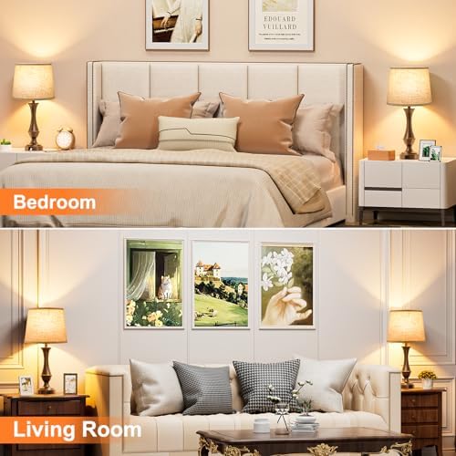 Touch Lamps for Nightstand, 3 Way Dimmable Lamps for Bedroom with USB C+A - Image 6