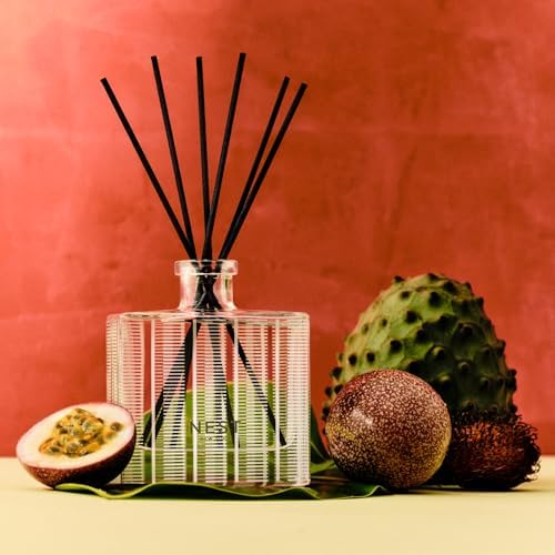 NEST New York Reed Diffuser, Something Tropical - 5.9 fl oz - Fragrance for Up to 90 Days - Reusable, Refillable Glass Holder - Includes 8 All-Natural Reed Sticks - Flame Free - Image 2