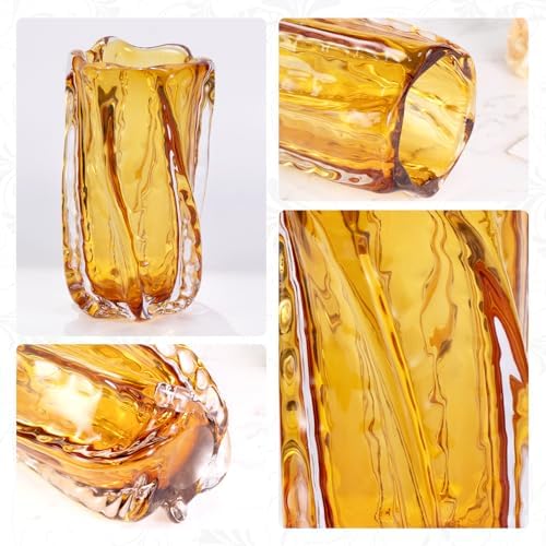 KAMMAK Glass Vase,Colored Hand Blown Decorative Vase - Image 3