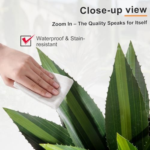 Artificial Agave Plant Fake Agave Planters for Indoor Outdoor Faux Agave Plants Real Touch Realistic Greenery for Home Living Room Office Garden Front Porch Patio (28inch 23Leaves-2 Pcs Blue) - Image 3