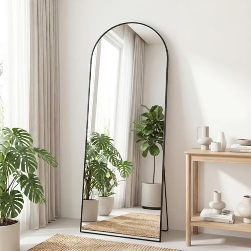 DUMOS 65"x24" Arched Full Length Mirror with Stand, Full Body Floor Mirror - Image 4