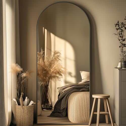 71"x28" Arched Full Length Mirror, Standing Floor Mirror, Black by Unknown