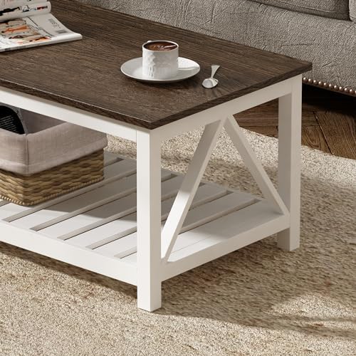 ChooChoo 47" Farmhouse Coffee Table with A-Frame Design for Living Room - Image 6