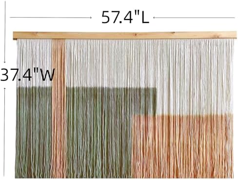Sdjazl Woven Boho Macrame Wall Hanging Home Decor Tapestry Dip-Dyed Large Modern Handmade Colorful Mountain Landspace for Living room (khaki) - Image 6