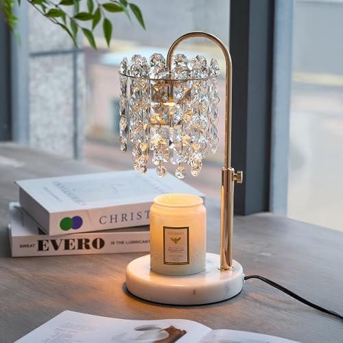 Candle Warmer Lamp with Timer Dimmer Adjustable Height for New Home Bedroom,Vintage Home Decor for Scented JaR 3 Bulbs for New Home Decor, Women Mom Christmas Birthday Gifts, French Gold by CandleWarmerLampwithTimer