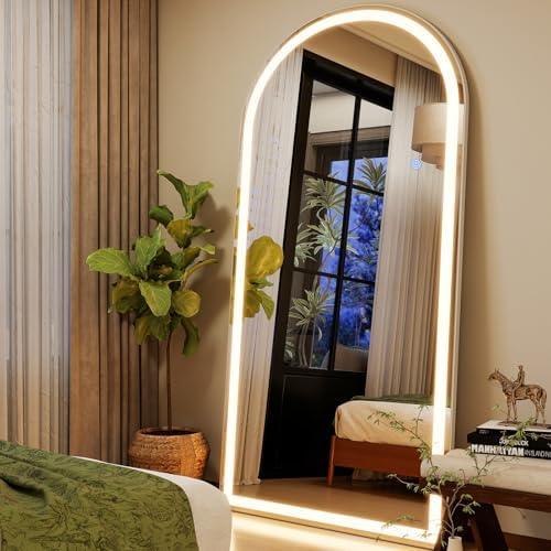 GLSLAND LED Arched Full Length Mirror, 76"x34" Lighted Full Body Mirror - Image 2