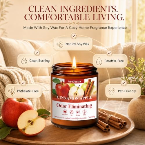 Odor Eliminating Candles for Home, 4-Pack, 28 oz Soy Scented Candle - Image 5