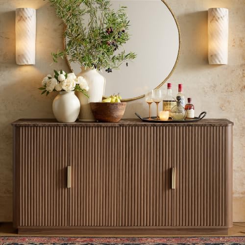 win2win 63" Fluted Sideboard Buffet Cabinet with Storage by WIN2WIN