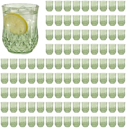 100 Pack Plastic Stemless Wine Glasses, 12oz Unbreakable Wine Cups by LEYIQU