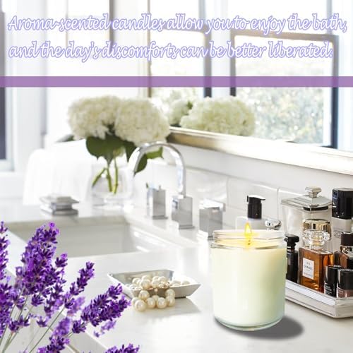 12 Pcs 8 Oz Bulk White Soy Candles,Lavender Scented Candles Set,Bulk Aromatherapy Candle,Great Stress Relieving Scented Candle for Girls as a Gift for Birthdays, Weddings and More! - Image 4