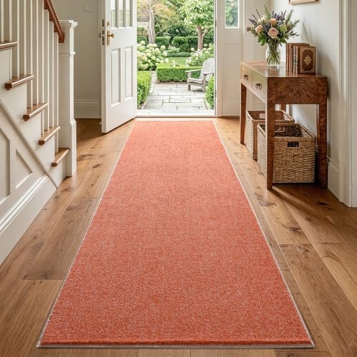 2x8 Orange/White Runner Rug Washable Non-Slip for Kitchen Hallway Bathroom - Image 2