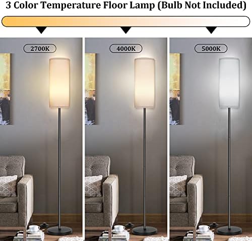 PARTPHONER Modern Standing Lamp with Lampshade, Minimalist Tall Lamp with Foot Switch for Living, Bedroom, Kids Room, Office - Image 2