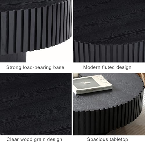 31" Round Coffee Table for Living Room Mid Century Modern Coffee Table - Image 5
