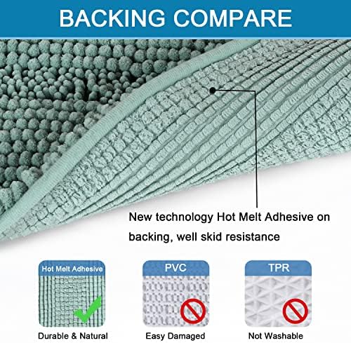 H.VERSAILTEX Bathroom Rugs Bath Mat Runner Rug Non Slip Kitchen Rug Extra Long Bath Rug Runners Oversized 59" x 20" Absorbent Washable Dry Fast Plush Area Rug for Bathroom/Bedroom - Eggshell Blue - Image 4