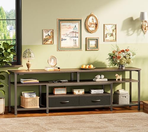 Huuger 63 Inch LED TV Stand with Power Outlets for 65 70 Inch TV - Image 7