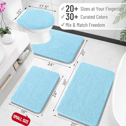 OLANLY Toilet Rugs U-Shaped 20x20, Soft Absorbent Chenille Contour Rugs - Image 2