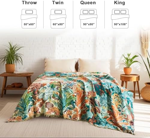 LUTBM Boho Throw Blanket for Couch 50"x60", Cotton Decorative Bed Throw - Image 3