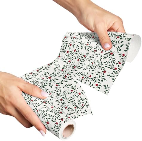 MY DRAP Cotton Cloth Cocktail Napkins Leaves Xmas (4.3 x 4.3 in - 50 Per Roll) Perfect for Christmas, Holidays, Events, Hosting, Parties, Leaf Pattern - Image 2