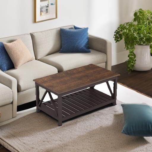 ChooChoo 40" Farmhouse Coffee Table with A-Frame Design for Living Room - Image 6
