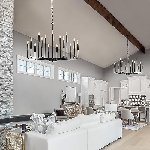 Black Chandeliers for Dining Room Light Fixture，D40 Inch - Image 3
