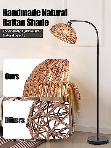 Brilvibera Boho Floor Lamp with Remote and Dimmable Bulb - Image 3