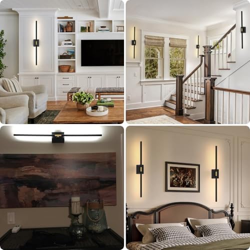 iThird Battery Operated Wall Sconces Set of 2, 10000mAh, Black - Image 5