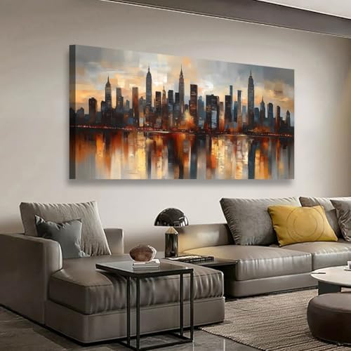 Abstraction Pictures Canvas Wall Art for Living room Office Bedroom Wall Decor,City night Scene Wall Art Print Paintings Modern Natural Landscape Artwork Waterproof Ready to Hang-20x40inch - Image 3