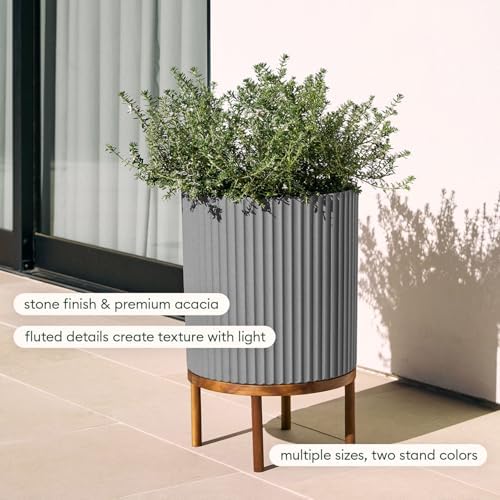 Veradek Demi Series Raised Planter - Round Planter with Stand - Image 4