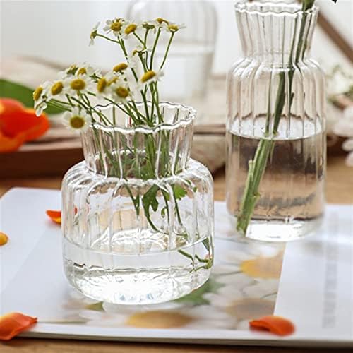 Decorative Vase Small Vase Glass Flower Vase Transparent Table Decoration Living Room Kitchen Tea Table Flower Vase Flower Arrangement Water Culture Lovely Flower Set Ceramic Vase Glass Vase Hydroponi - Image 5