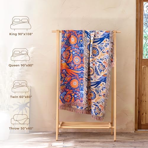 LUTBM Boho Throw Blanket for Bed 60"x80", All Season Cotton Couch Blankets - Image 6