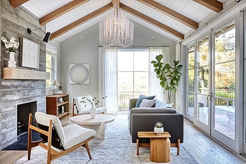 TOCHIC Modern Farmhouse Chandelier for Dining Room 21", Small Vintage White Wood Chandeliers Light for Living Room, Rustic Pendant Lighting Fixture Ceiling Hanging for Foyer Bedroom Entryway - Image 5