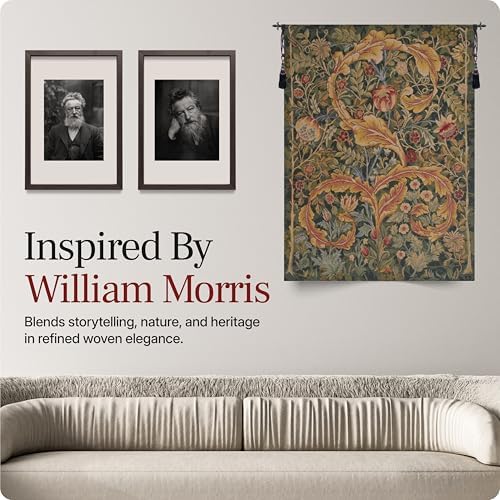 William Morris Acanthe Brown Medium Tapestry Wall Hanging 58 x 28 in - Image 5
