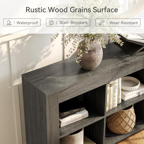 LITTLE TREE TV Stand with Storage, 63-Inch Entertainment Center with Shelves, Modern Media Console for Television up to 65" for Living Room, Bedroom, Gray + Dark Gray - Image 4