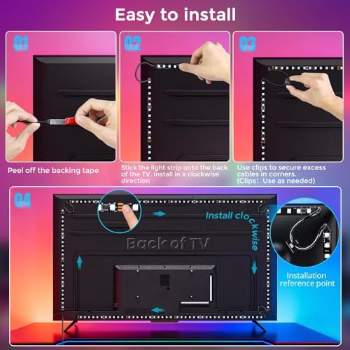 LightingWill LED TV Backlight Strip for 65-75 Inch TVs, Smart RGBIC TV Backlight Sync to Screen with 4K HDR HDMI 2.0 Sync Box, Compatible with Alexa, Google Home, PS5, Xbox, PC - Image 4
