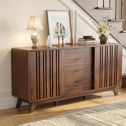 ONBRILL Sideboard Buffet Cabinet with Storage, Fluted Kitchen Cabinet - Image 6