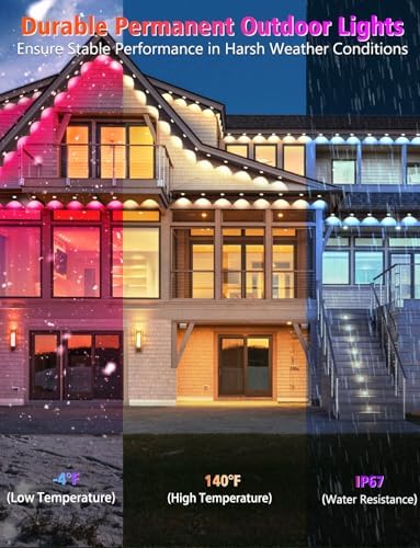 100FT Smart Permanent Outdoor Lights RGB&IC with App/Remote Control - Image 6