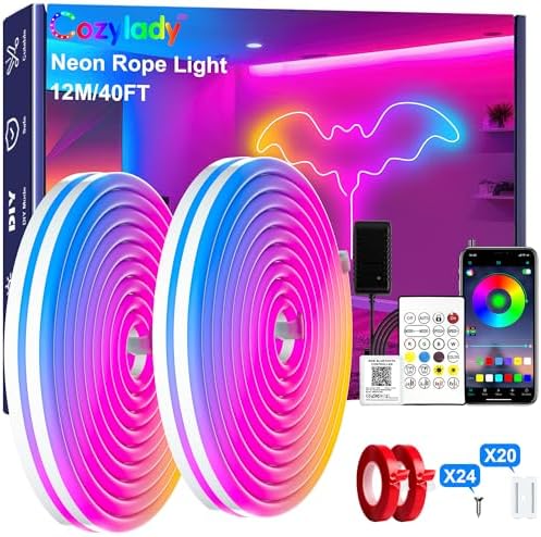 Cozylady RGB Neon Light LED Rope Light (12M/40Ft) by CozyladyInc