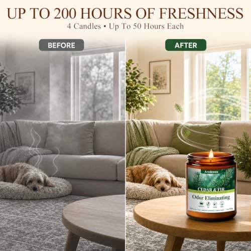 Odor Eliminating Candles for Home, 4-Pack, 28 oz Soy Scented Candle - Image 3