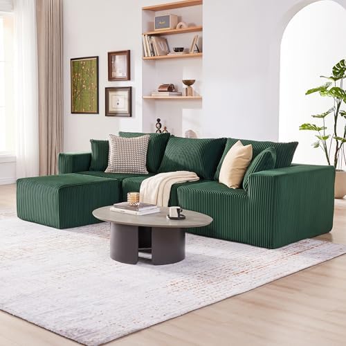 Weture 107.4" Modular Bnoeless Couch, Convertible Sectional Couch, Beige - Image 6