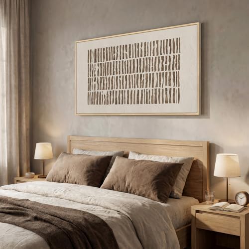 Large Framed Neutral Abstract Wall Art for Living Room, Horizontal 30x60 In - Image 2