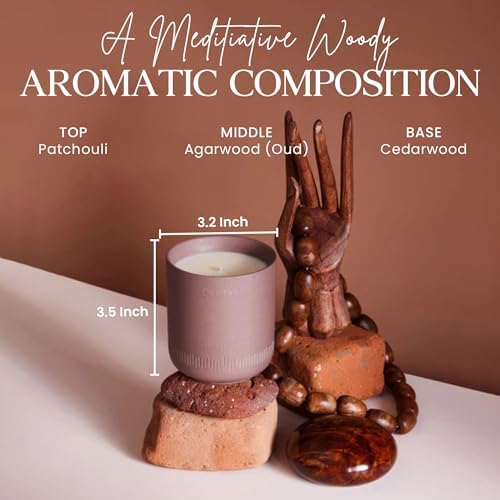 CAFTARI Luxury Aromatherapy Candle | Oudh & Cedarwood Scented | 60 Hour Burn | Clean Coconut Soy Wax | Vegan, Gift-Ready Candle for Sleep & Home Spa Feel | Scent of Nirvana - Image 2