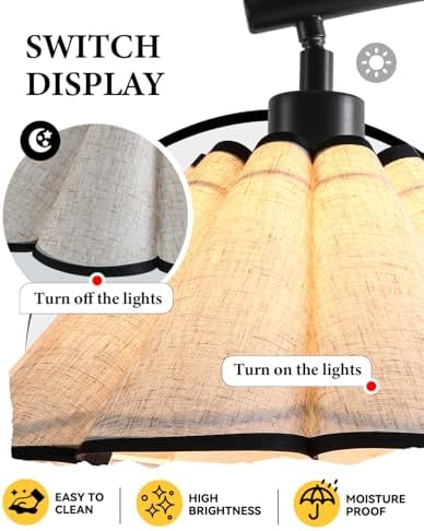 Floor Lamp with Pleated Linen Lampshade, Modern Flower Floor Lamp for Living Room Arc Standing Lamp, Gold Tall Lamp for Bedroom Office Dining Room, Bulb Included (Black + Black, 66.1IN) - Image 2
