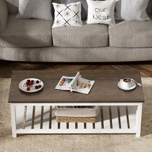 ChooChoo 47" Farmhouse Coffee Table with A-Frame Design for Living Room - Image 3
