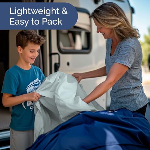 Short Queen Size 4 Piece Bed Sheet Set - RV Short Queen Sheets - Ice Blue - Image 5
