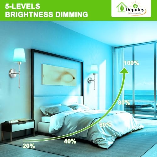Depuley Battery Operated Wall Sconce: Set of 2 Wireless Wall Lights with Remote for Bedroom - Rechargeable 15 Colors 19.9" Wall Lamp for Living Room Hallway Decor - Image 5