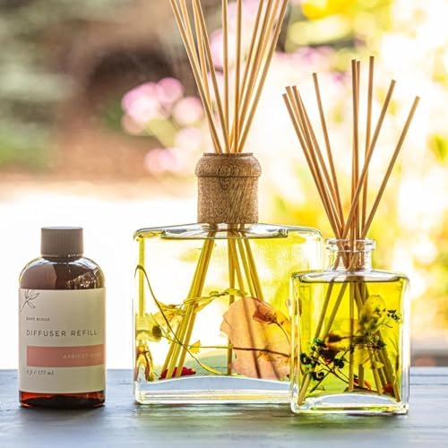 Rosy Rings Apricot Rose Botanical Diffuser, Single Piece, 4 oz Lasts 4-6 Months, Square Glass Reed Fragrance with Dried Flowers Natural Oils Decor, Bedroom Bathroom Living Space Luxury Gift - Image 7