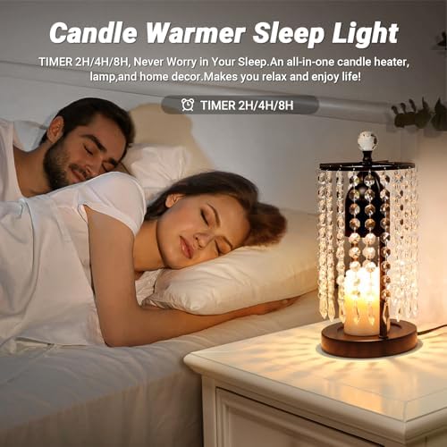 Candle Warmer Lamp with Timer and Dimmer - Electric Candle Warmer,Crystal Candle Lamp for Bedroom Decor, Flameless Scented Candle Light Warmer,House Warming Gifts New Home for Women - Image 5