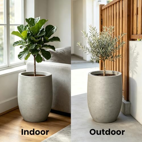 Kante Weathered Concrete Planter 9.1" Dia All-Weather Round Small Pot - Image 4