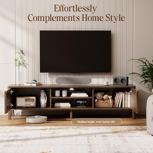 TV Stand for Living Room up to 65 Inch TVs Entertainment Center Walnut 59" - Image 3